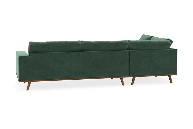 Copenhagen 4-sits Vänstervänd L-formad Schäslongsoffa i Sammet - Mörkgrön - Möbler - Soffa - Divansoffa & schäslongsoffa - 4 sits soffa med divan