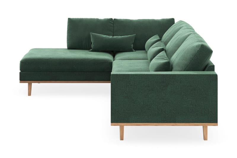 Copenhagen 4-sits Vänstervänd L-formad Schäslongsoffa i Sammet - Mörkgrön - Möbler - Soffa - Divansoffa & schäslongsoffa - 4 sits soffa med divan