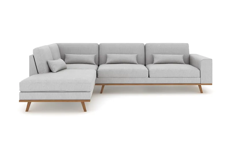Copenhagen 4-sits Vänstervänd L-formad Schäslongsoffa i Tyg - Grå - Möbler - Soffa - Divansoffa & schäslongsoffa - 4 sits soffa med divan