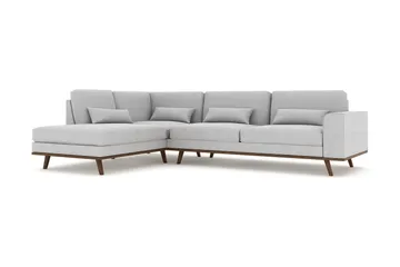 Copenhagen 4-sits Vänstervänd L-formad Schäslongsoffa i Tyg - Grå - Möbler - Soffa - Divansoffa & schäslongsoffa - 4 sits soffa med divan