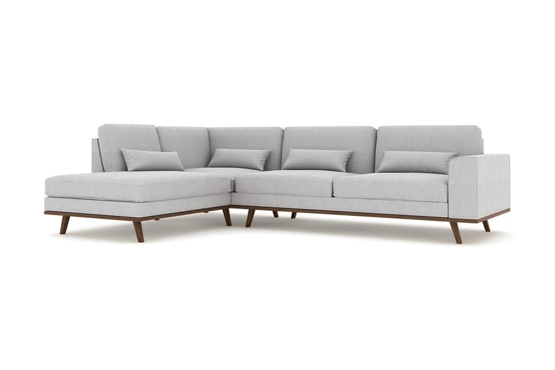 Copenhagen 4-sits Vänstervänd L-formad Schäslongsoffa i Tyg - Grå - Möbler - Soffa - Divansoffa & schäslongsoffa - 4 sits soffa med divan