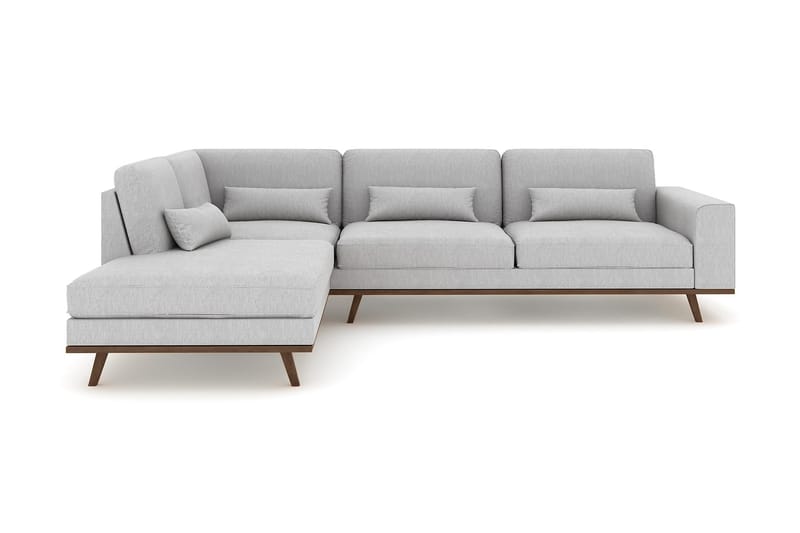 Copenhagen 4-sits Vänstervänd L-formad Schäslongsoffa i Tyg - Grå - Möbler - Soffa - Divansoffa & schäslongsoffa - 4 sits soffa med divan