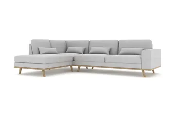 Copenhagen 4-sits Vänstervänd L-formad Schäslongsoffa i Tyg - Grå - Möbler - Soffa - Divansoffa & schäslongsoffa - 4 sits soffa med divan