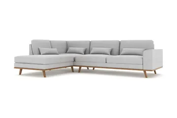 Copenhagen 4-sits Vänstervänd L-formad Schäslongsoffa i Tyg - Grå - Möbler - Soffa - Divansoffa & schäslongsoffa - 4 sits soffa med divan