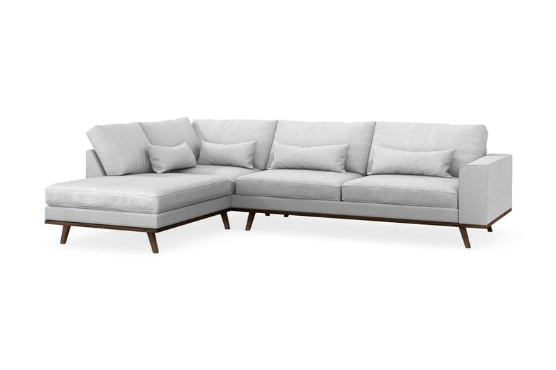 Copenhagen 4-sits Vänstervänd L-formad Schäslongsoffa i Tyg - Ljusgrå - Möbler - Soffa - Divansoffa & schäslongsoffa - 4 sits soffa med divan