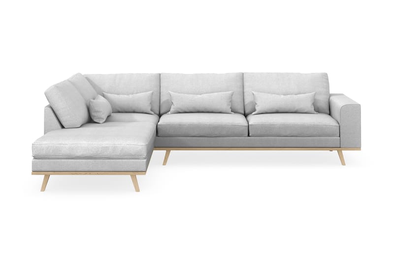 Copenhagen 4-sits Vänstervänd L-formad Schäslongsoffa i Tyg - Ljusgrå - Möbler - Soffa - Divansoffa & schäslongsoffa - 4 sits soffa med divan