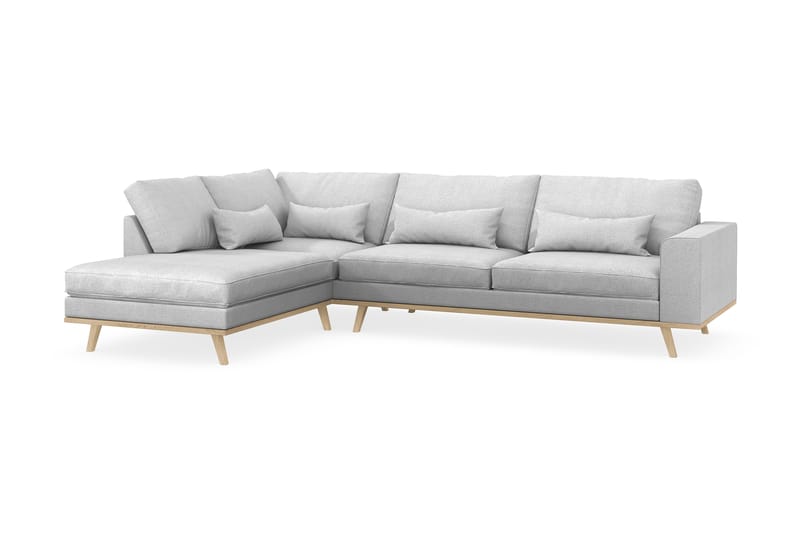 Copenhagen 4-sits Vänstervänd L-formad Schäslongsoffa i Tyg - Ljusgrå - Möbler - Soffa - Divansoffa & schäslongsoffa - 4 sits soffa med divan