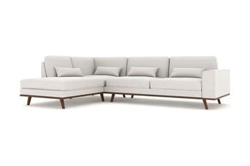 Copenhagen 4-sits Vänstervänd L-formad Schäslongsoffa i Tyg - Ljusgrå - Möbler - Soffa - Divansoffa & schäslongsoffa - 4 sits soffa med divan