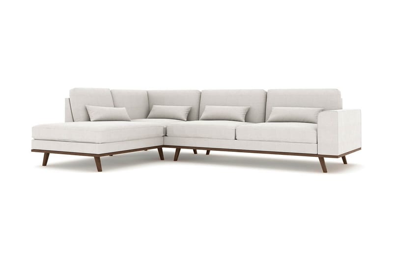 Copenhagen 4-sits Vänstervänd L-formad Schäslongsoffa i Tyg - Ljusgrå - Möbler - Soffa - Divansoffa & schäslongsoffa - 4 sits soffa med divan