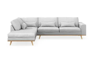 Copenhagen 4-sits Vänstervänd L-formad Schäslongsoffa i Tyg - Ljusgrå - Möbler - Soffa - Divansoffa & schäslongsoffa - 4 sits soffa med divan