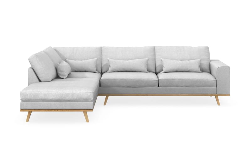 Copenhagen 4-sits Vänstervänd L-formad Schäslongsoffa i Tyg - Ljusgrå - Möbler - Soffa - Divansoffa & schäslongsoffa - 4 sits soffa med divan