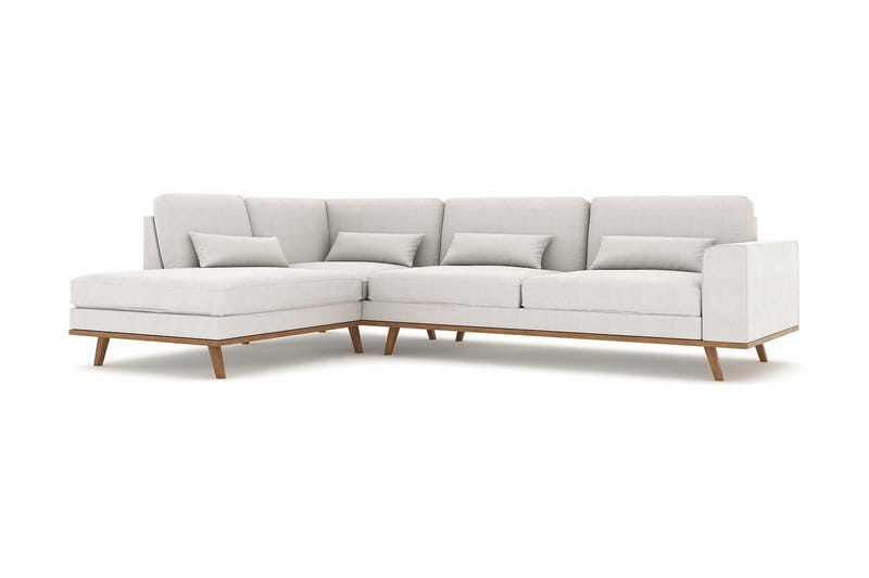 Copenhagen 4-sits Vänstervänd L-formad Schäslongsoffa i Tyg - Ljusgrå - Möbler - Soffa - Divansoffa & schäslongsoffa - 4 sits soffa med divan