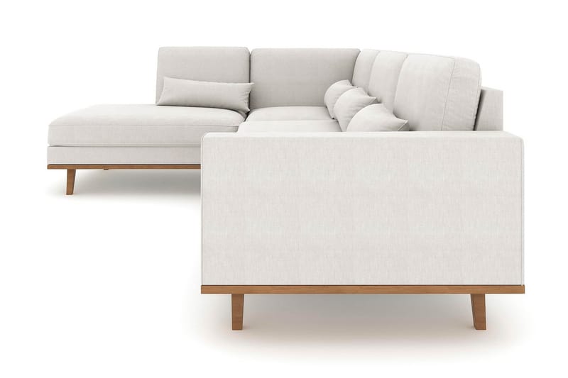 Copenhagen 4-sits Vänstervänd L-formad Schäslongsoffa i Tyg - Ljusgrå - Möbler - Soffa - Divansoffa & schäslongsoffa - 4 sits soffa med divan