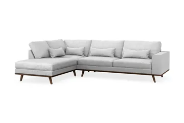Copenhagen 4-sits Vänstervänd L-formad Schäslongsoffa i Tyg - Ljusgrå - Möbler - Soffa - Divansoffa & schäslongsoffa - 4 sits soffa med divan