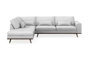 Copenhagen 4-sits Vänstervänd L-formad Schäslongsoffa i Tyg - Ljusgrå - Möbler - Soffa - Divansoffa & schäslongsoffa - 4 sits soffa med divan
