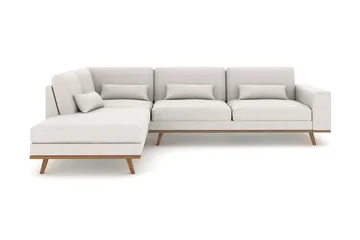 Copenhagen 4-sits Vänstervänd L-formad Schäslongsoffa i Tyg - Ljusgrå - Möbler - Soffa - Divansoffa & schäslongsoffa - 4 sits soffa med divan