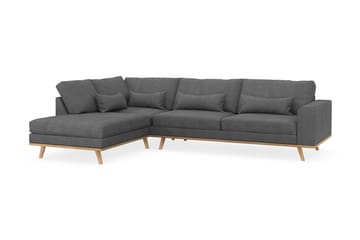 Copenhagen 4-sits Vänstervänd L-formad Schäslongsoffa i Tyg - Mörkgrå - Möbler - Soffa - Divansoffa & schäslongsoffa - 4 sits soffa med divan