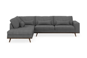Copenhagen 4-sits Vänstervänd L-formad Schäslongsoffa i Tyg - Mörkgrå - Möbler - Soffa - Divansoffa & schäslongsoffa - 4 sits soffa med divan