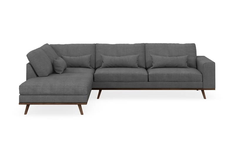 Copenhagen 4-sits Vänstervänd L-formad Schäslongsoffa i Tyg - Mörkgrå - Möbler - Soffa - Divansoffa & schäslongsoffa - 4 sits soffa med divan