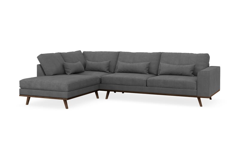 Copenhagen 4-sits Vänstervänd L-formad Schäslongsoffa i Tyg - Mörkgrå - Möbler - Soffa - Divansoffa & schäslongsoffa - 4 sits soffa med divan