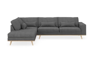 Copenhagen 4-sits Vänstervänd L-formad Schäslongsoffa i Tyg - Mörkgrå - Möbler - Soffa - Divansoffa & schäslongsoffa - 4 sits soffa med divan