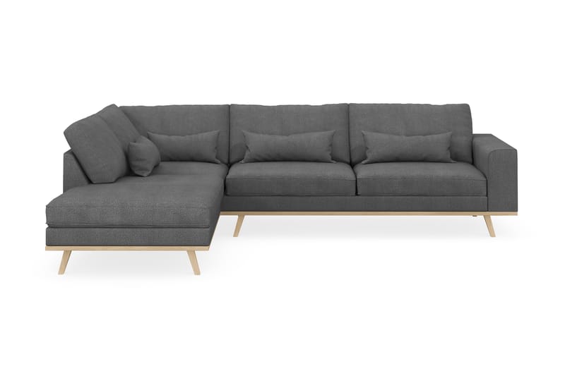 Copenhagen 4-sits Vänstervänd L-formad Schäslongsoffa i Tyg - Mörkgrå - Möbler - Soffa - Divansoffa & schäslongsoffa - 4 sits soffa med divan