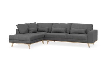 Copenhagen 4-sits Vänstervänd L-formad Schäslongsoffa i Tyg - Mörkgrå - Möbler - Soffa - Divansoffa & schäslongsoffa - 4 sits soffa med divan