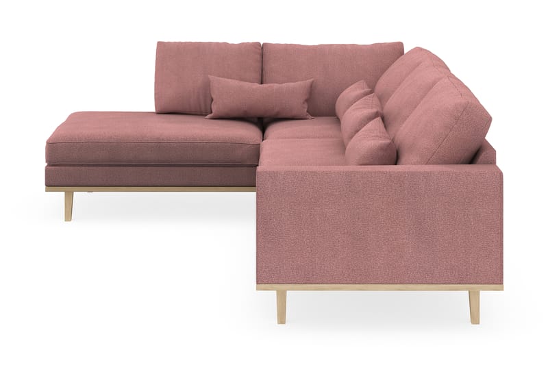 Copenhagen 4-sits Vänstervänd L-formad Schäslongsoffa i Tyg - Rosa - Möbler - Soffa - Divansoffa & schäslongsoffa - 4 sits soffa med divan