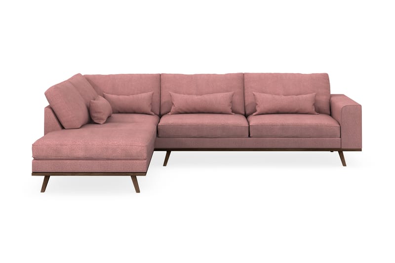 Copenhagen 4-sits Vänstervänd L-formad Schäslongsoffa i Tyg - Rosa - Möbler - Soffa - Divansoffa & schäslongsoffa - 4 sits soffa med divan