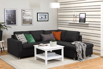 Crazy 3-sits Högervänd L-formad Schäslongsoffa i Tyg - Antracit - Möbler - Soffa - Divansoffa & schäslongsoffa - 2 sits soffa med divan