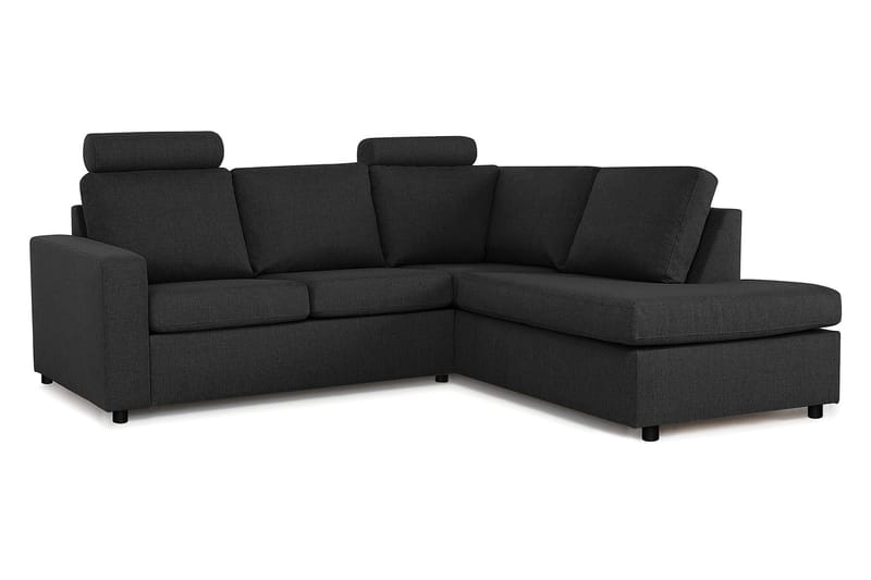 Crazy 3-sits Högervänd L-formad Schäslongsoffa i Tyg - Antracit - Möbler - Soffa - Divansoffa & schäslongsoffa - 2 sits soffa med divan