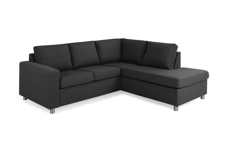 Crazy 3-sits Högervänd L-formad Schäslongsoffa i Tyg - Antracit - Möbler - Soffa - Divansoffa & schäslongsoffa - 2 sits soffa med divan