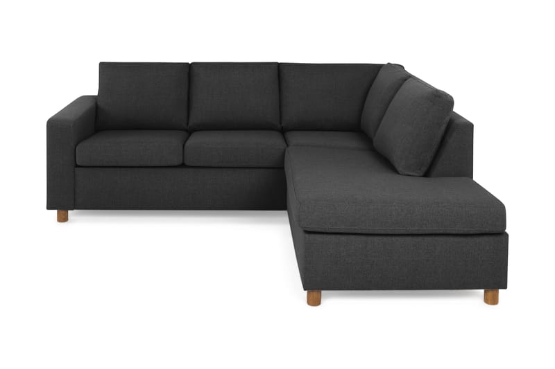 Crazy 3-sits Högervänd L-formad Schäslongsoffa i Tyg - Antracit - Möbler - Soffa - Divansoffa & schäslongsoffa - 2 sits soffa med divan
