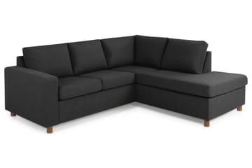 Crazy 3-sits Högervänd L-formad Schäslongsoffa i Tyg - Antracit - Möbler - Soffa - Divansoffa & schäslongsoffa - 2 sits soffa med divan