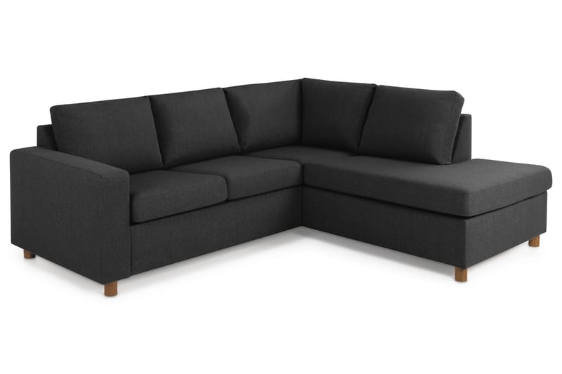 Crazy 3-sits Högervänd L-formad Schäslongsoffa i Tyg - Antracit - Möbler - Soffa - Divansoffa & schäslongsoffa - 2 sits soffa med divan