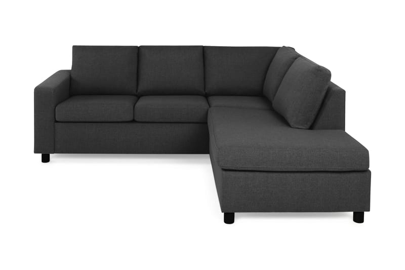 Crazy 3-sits Högervänd L-formad Schäslongsoffa i Tyg - Antracit - Möbler - Soffa - Divansoffa & schäslongsoffa - 2 sits soffa med divan