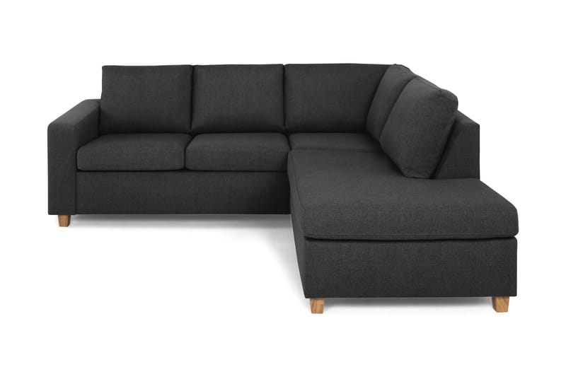 Crazy 3-sits Högervänd L-formad Schäslongsoffa i Tyg - Antracit - Möbler - Soffa - Divansoffa & schäslongsoffa - 2 sits soffa med divan