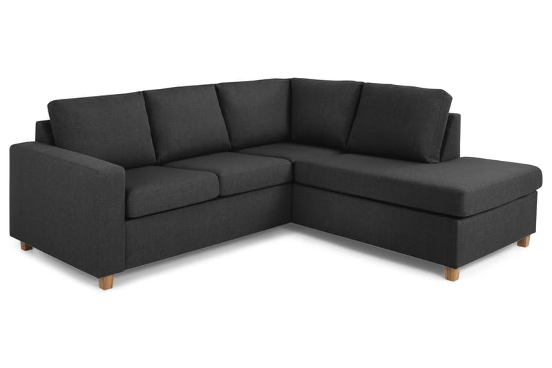 Crazy 3-sits Högervänd L-formad Schäslongsoffa i Tyg - Antracit - Möbler - Soffa - Divansoffa & schäslongsoffa - 2 sits soffa med divan