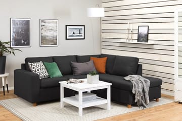Crazy 3-sits Högervänd L-formad Schäslongsoffa i Tyg - Antracit - Möbler - Soffa - Divansoffa & schäslongsoffa - 2 sits soffa med divan