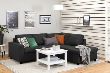 Crazy 3-sits Högervänd L-formad Schäslongsoffa i Tyg - Antracit - Möbler - Soffa - Divansoffa & schäslongsoffa - 2 sits soffa med divan
