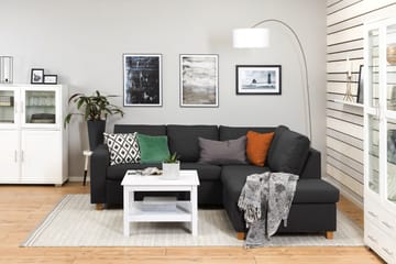 Crazy 3-sits Högervänd L-formad Schäslongsoffa i Tyg - Antracit - Möbler - Soffa - Divansoffa & schäslongsoffa - 2 sits soffa med divan