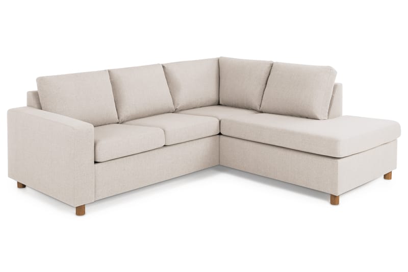 Crazy 3-sits Högervänd L-formad Schäslongsoffa i Tyg - Beige - Möbler - Soffa - Divansoffa & schäslongsoffa - 2 sits soffa med divan