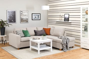 Crazy 3-sits Högervänd L-formad Schäslongsoffa i Tyg - Beige - Möbler - Soffa - Divansoffa & schäslongsoffa - 2 sits soffa med divan