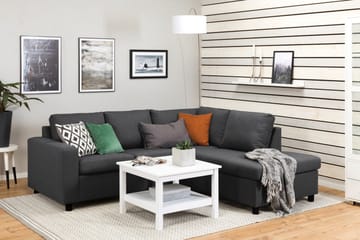 Crazy 3-sits Högervänd L-formad Schäslongsoffa i Tyg - Mörkgrå - Möbler - Soffa - Divansoffa & schäslongsoffa - 2 sits soffa med divan
