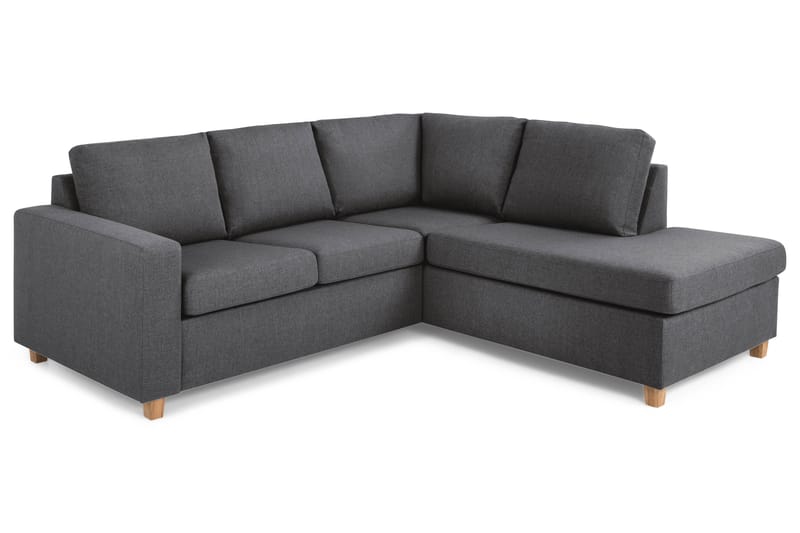 Crazy 3-sits Högervänd L-formad Schäslongsoffa i Tyg - Mörkgrå - Möbler - Soffa - Divansoffa & schäslongsoffa - 2 sits soffa med divan