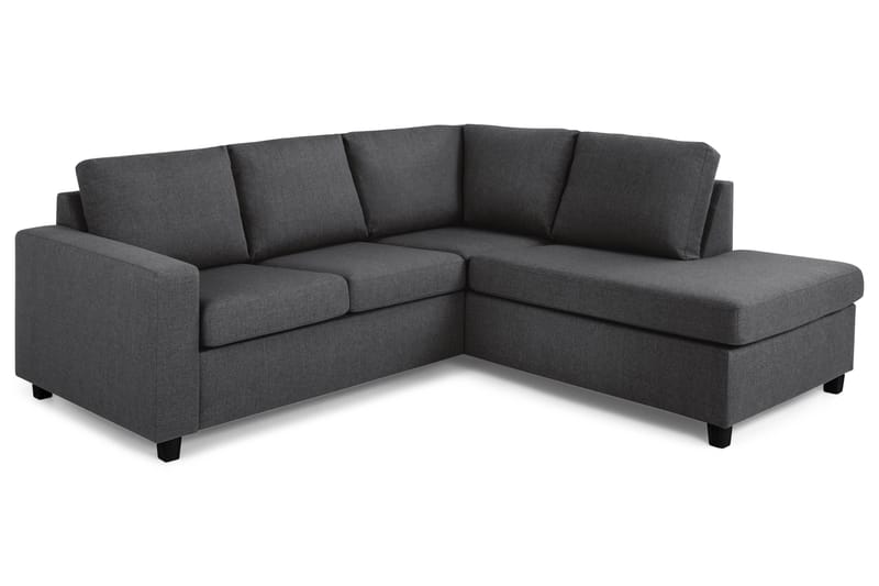 Crazy 3-sits Högervänd L-formad Schäslongsoffa i Tyg - Mörkgrå - Möbler - Soffa - Divansoffa & schäslongsoffa - 2 sits soffa med divan