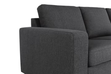 Crazy 3-sits Högervänd L-formad Schäslongsoffa i Tyg - Mörkgrå - Möbler - Soffa - Divansoffa & schäslongsoffa - 2 sits soffa med divan