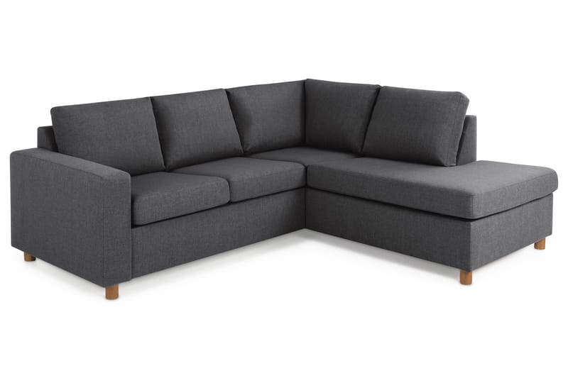 Crazy 3-sits Högervänd L-formad Schäslongsoffa i Tyg - Mörkgrå - Möbler - Soffa - Divansoffa & schäslongsoffa - 2 sits soffa med divan
