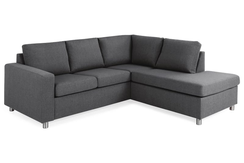 Crazy 3-sits Högervänd L-formad Schäslongsoffa i Tyg - Mörkgrå - Möbler - Soffa - Divansoffa & schäslongsoffa - 2 sits soffa med divan