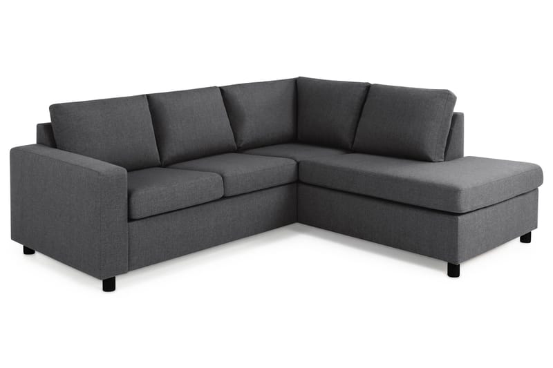 Crazy 3-sits Högervänd L-formad Schäslongsoffa i Tyg - Mörkgrå - Möbler - Soffa - Divansoffa & schäslongsoffa - 2 sits soffa med divan